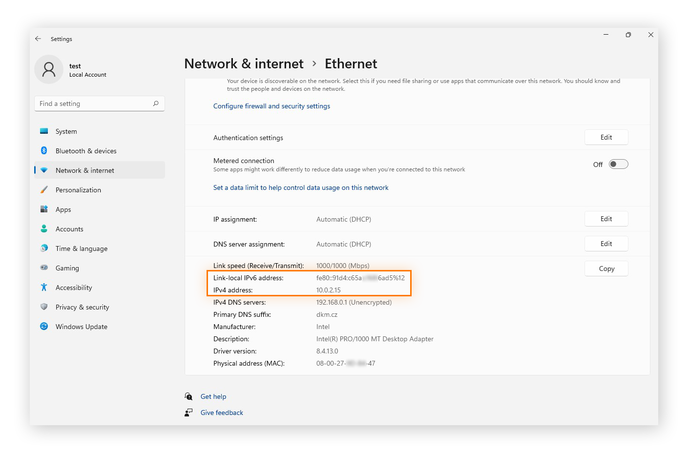 Buscar su dirección IPv4 e IPv6 en Windows